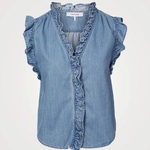 FRAME Lauren Sleevless Ruffle Top - NWOT